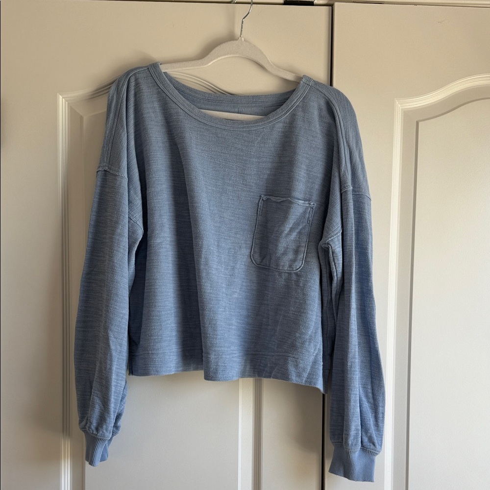 Aerie endless summer crewneck M blue